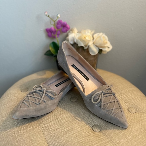 French Connection Shoes - French Connection “Gesine” Suede Bow Tie Flats - Size 7.5